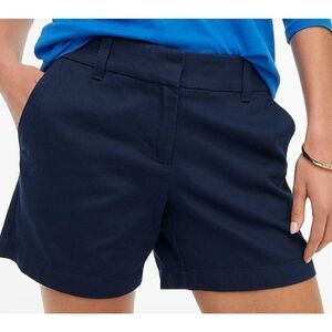J Crew Womens Classic Chino Shorts City Fit Navy Blue Cotton Size 10